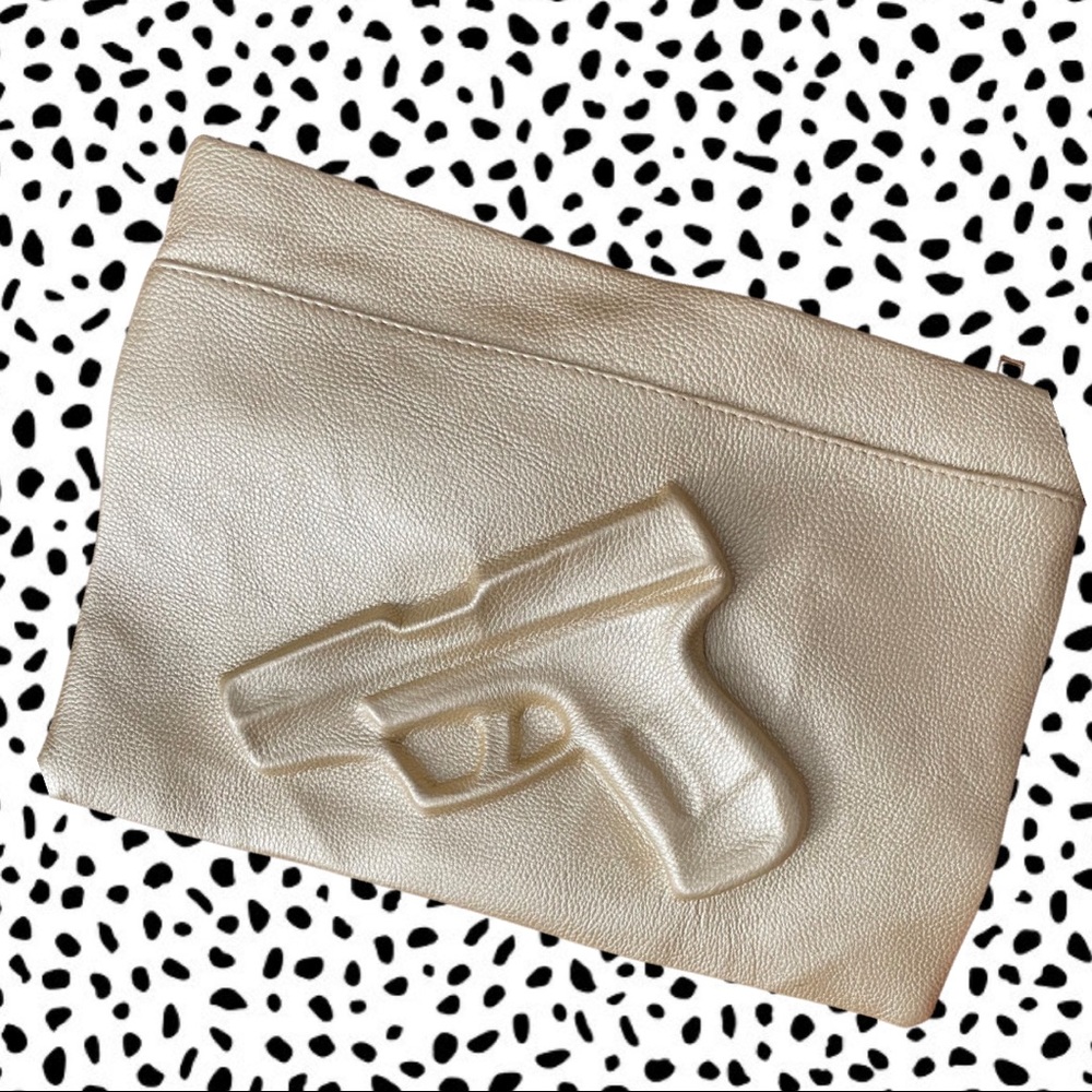 NEW Gold gun handbag clutch wallet